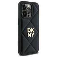 DKNY Quilted Stack Logo viedtālruņa apvalks iPhone 14 Pro Max - melns