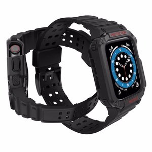 Protect Strap Ремешок для Apple Watch 38/40/41mm с бронированным чехлом - чёрный