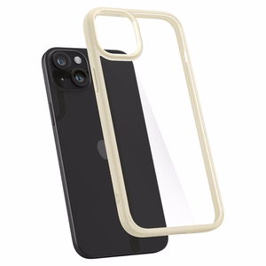 Spigen Crystal Hybrid viedtālruņa apvalks iPhone 15 Plus - caurspīdīgi bēšs