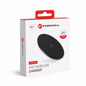 FORCELL F-ENERGY ātrais bezvadu lādētājs Qi QC 15W melns