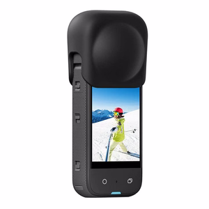 Silikona aizsargobjektīva vāciņš Puluz Insta360 X3 (melns)