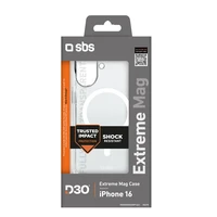 SBS Extreme Mag D3O Magnētiskais iPhone 16 Apvalks - Caurspīdīgs
