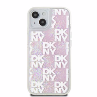 DKNY šķidrā spīduma vairāku logotipu viedtālruņa apvalks iPhone 15 / 14 / 13 - rozā