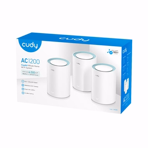 Cudy M1300 3 vienību komplekts Mesh Wi-Fi sistēma divjoslu (2.4 GHz / 5 GHz) Wi-Fi 5 (802.11ac) balts 1 iekšējā antena