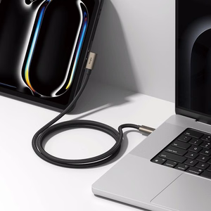 Ringke 3.2 gen. 2x2 USB-C, PD 3.1 240W 2m leņķveida kabelis - melns