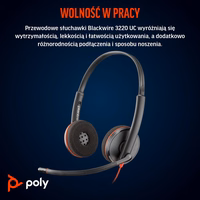 HP Poly BW 3220 stereo USB-C austiņas +USB-C/A