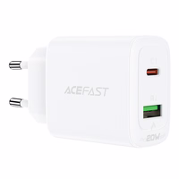 Acefast sienas lādētājs USB Type C / USB 20W, PPS, PD, QC 3.0, AFC, FCP balts (A25 balts)