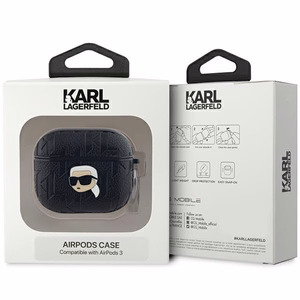 Чехол Karl Lagerfeld Monogram Karl Head для AirPods 3 - чёрный