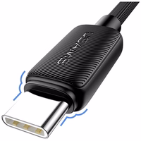 USAMS kabelis KY Series US-SJ691 60W USB-C uz USB-C 1m melns