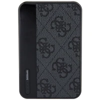 Guess Portatīvais lādētājs 15W GUPB5LP4GEGK 5000mAh melna/melna 4G Ādas Metāla Logotips
