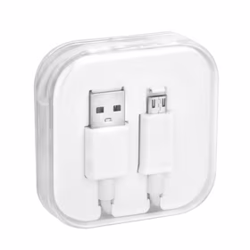 Kabelis USB A uz Micro USB 1A BOX 1 m balts