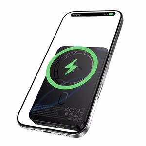 Borofone 5000mAh portatīvais lādētājs BJ82 Dawn – USB – magnētisks, ar indukcijas uzlādi, melns