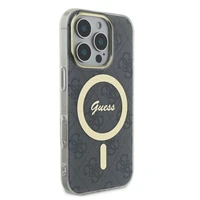 Guess IML 4G Magnētiskais viedtālruņa apvalks iPhone 16 Pro Max - melns