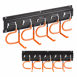 Maclean MC-193 pie sienas stiprināms dārza instrumentu organizators, tērauda, ar āķiem, maksimālā slodze 30 kg, platums 40 cm