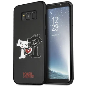 Karl Lagerfeld Choupette In Love Viedtālruņa apvalks Samsung Galaxy S8 Plus - melna