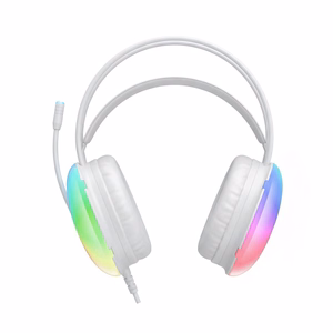 XO vadu austiņas GE11 jack 3,5mm - USB-A baltas RGB mikrofons