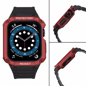 Aizsargājošā laikpulksteņa siksna Apple Watch 42/44/45mm – korpusa aizsardzības siksna – melna, sarkana