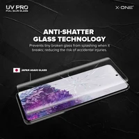 UV PRO Rūdītais stikls X-ONE - Samsung Galaxy S22 Ultra (apvalka draudzīgs) - darbojošs pirkstu nospiedumu sensors
