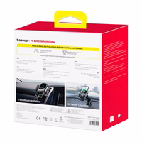 Baseus automašīnas turētājs ar 15W lādētāju (melns) Bayern izdevums