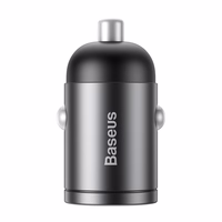 Baseus Tiny Star mini gudrais USB automašīnas lādētājs 30W Quick Charge 3.0 pelēks (VCHX-A0G)