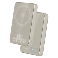 Blavec Portatīvais lādētājs 10000mAh BJ-04 Plāns 13,5mm - Type C - 22,5W magnētiskā Magsafe 3 in 1 (PBBJ04-MC10GD) zelta stikls