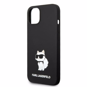 Karl Lagerfeld KLHMP14MSNCHBCK iPhone 14 Plus 6.7" melns silikona viedtālruņa apvalks Choupette, magnētiskais (MagSafe)