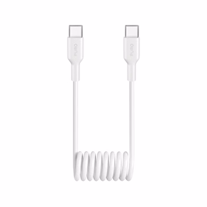 Puro 25W USB-C spirālveida kabelis - USB-C 1m - balts