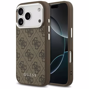 Guess 4G Classic Logo MagSafe Чехол для iPhone 17 Pro - коричневый