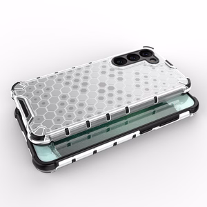 Honeycomb viedtālruņa apvalks Samsung Galaxy S23+ bruņots hibrīda pārsegs caurspīdīgs