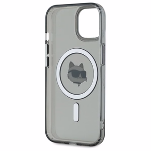 Karl Lagerfeld KLHMP15SHLSCHK iPhone 15 6.1" melns cietais viedtālruņa apvalks IML Metal Choupette Head Magnētiskais (MagSafe)