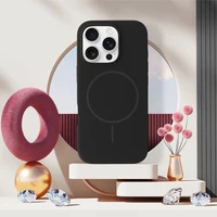 Magnētiskais plāns silikona viedtālruņa apvalks Iphone 16 Pro melns