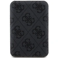 Guess indukcijas 15W GUPB5FP4EMGK 5000mAh portatīvais lādētājs melna/melna 4G ādas metāla logotips MagSafe