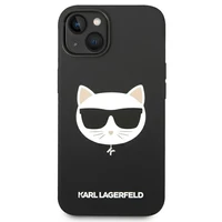 Karl Lagerfeld KLHMP14MSLCHBK iPhone 14 Plus 6.7 "cietais apvalks melns / melns Silikona Choupette Galva Magsafe