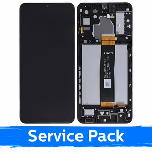 LCD Displejs Saderīgs ar Samsung A326 A32 5G Melns Ar Frame (Service Pack)