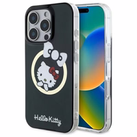 Hello Kitty IML Jautrā lente magnētiskais iPhone 16 Pro viedtālruņa apvalks - melns