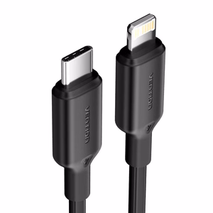 USB-C uz Lightning kabelis 3A 480Mbps 1m, melns