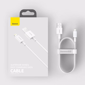 Baseus Superior USB - Lightning kabelis 2.4A 1.5 m balts (CALYS-B02)