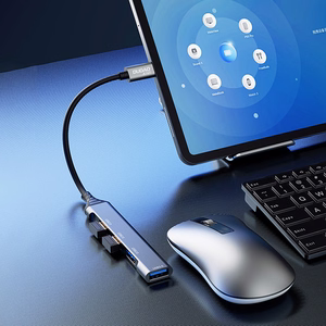Dudao HUB 4in1 USB-C - 4x USB-A (3 x USB2.0 / USB3.0) 6.3cm melns (A16T)