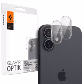 Spigen Optik Glas.tR rūdītais stikls iPhone 16 / 16 Plus kamerai - caurspīdīgs (2 gab.)