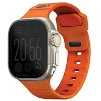 UNIQ siksniņa Stride Apple Watch Series 1/2/3/4/5/6/7/8/9/SE/SE2/Ultra/Ultra 2 42/44/45/49mm FKM gumijas oranžs