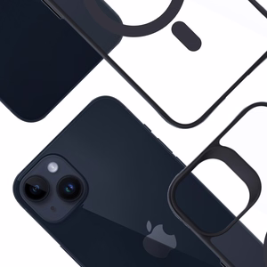 3mk Satin Armor Magnētiskais viedtālruņa apvalks ar MagSafe iPhone 14 Plus - caurspīdīgs ar melnu rāmi