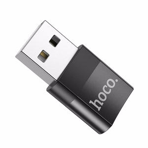 Adapteris Hoco UA17 USB-A uz Type-C melns