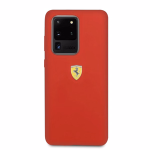 Ferrari Cietais viedtālruņa apvalks FESSIHCS69RE S20 Ultra G988 sarkans/sarkans Silikona