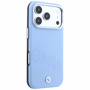 BMW maciņš IPHONE 18 Pro/17 Pro saderīgs ar MagSafe (Sign Inclined Deboss Letters) (krāsa: zila)