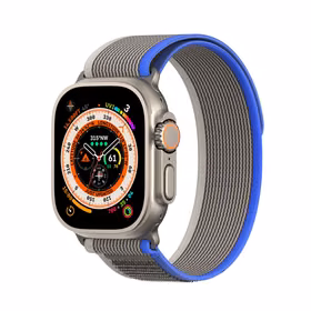 Sporta Velcro siksna Apple Watch Ultra / 9 / 8 / 7 / 6 / SE / 5 / 4 / 3 / 2 / 1 (42, 44, 45, 49 mm) Dux Ducis siksna YJ versija - zila-pelēka