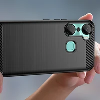 Viedtālruņa apvalks Infinix Hot 12 Pro - melns elastīgs silikona oglekļa vāciņš