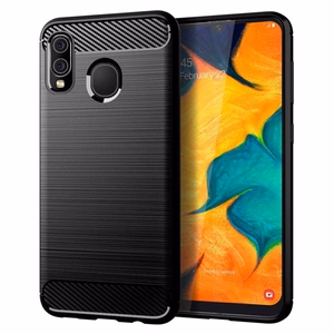 Oglekļa šķiedras apvalks viedtālrunim HUAWEI P Smart 2019 - melns