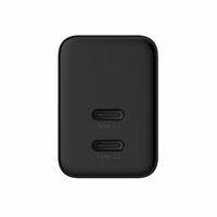 Crong Ultra Compact GaN - 2x USB-C 35W PD 3.0 tīkla lādētājs with PPS (melns)