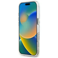 Guess IML Metal Colored Circle Classic Logo Magnētiskais viedtālruņa apvalks iPhone 16 Pro Max - balts