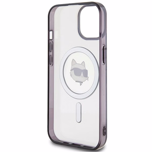 Karl Lagerfeld KLHMP15MHCHNOTK iPhone 15 Plus 6.7" caurspīdīgs cietais apvalks IML Choupette's Head MagSafe